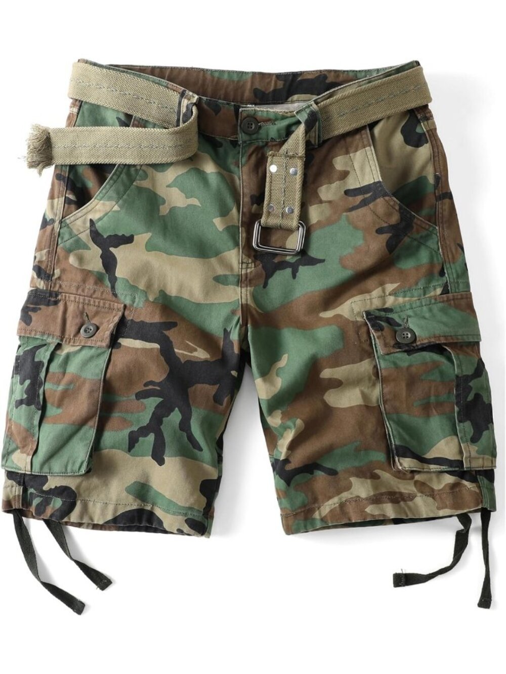 Men's Camo Cargo Shorts - Cotton Casual Outdoor Work Shorts, Relaxed Fit